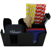 Bar Caddy Napkin & Pick Holder Black Large