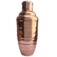 Cocktail Shaker Beehive Cobbler 3 Piece Copper