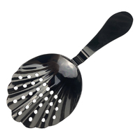 Cocktail Strainer Julep Shell Vintage Black Chrome