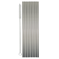 Drinking Straw Metal Stainless Steel Pk 10