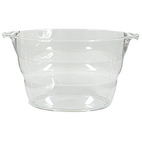 Jumbo Ice Bucket Acrylic Drink Tub Curved Clear 14Ltr