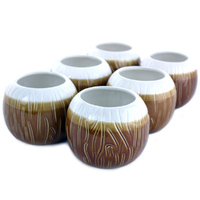 Ceramic Tiki Mug Coconut Pack of 6 