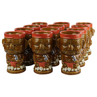 Ceramic Tiki Mug Hunter Brown 350ml Pack of 12