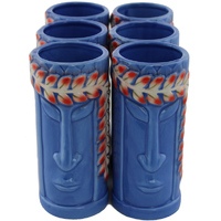 Ceramic Tiki Mug Princess Blue Pack of 6 