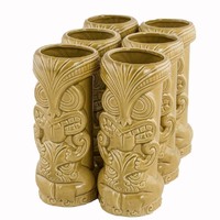 Ceramic Tiki Mug Warrior Sand 500ml Pack of 6