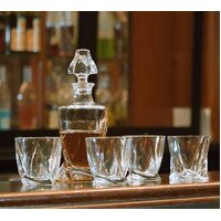 Glass Decanter Set Glacier with 4 Rocks Glasses