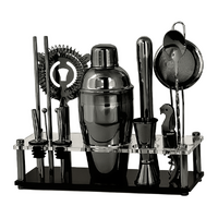 Complete Cocktail Kit with Stand - Black Chrome