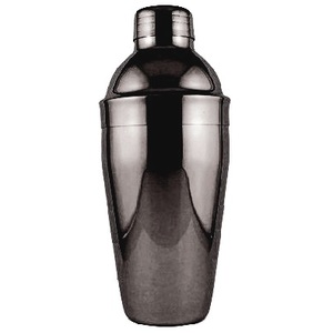 Cocktail Shaker S/S Black Chrome 3 Piece 500ml