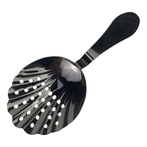 Cocktail Strainer Julep Shell Vintage Black Chrome