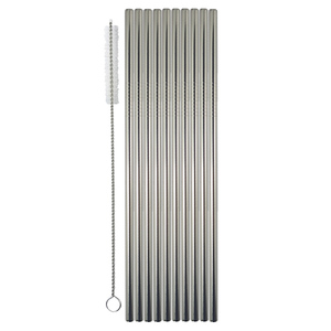 Drinking Straw Metal Stainless Steel Pk 10