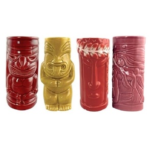 Ceramic Tiki Mugs Hawaiian Pack of 4