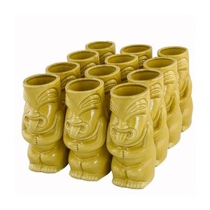 Ceramic Tiki Mug Pele Yellow Pack of 12