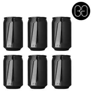 Can Shaped Tumbler 500ml Black Chrome Pack of 6