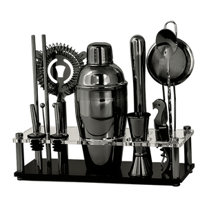 Complete Cocktail Kit with Stand - Black Chrome