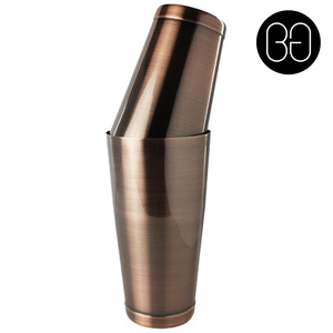 barGEEK Cocktail Shaker Boston & Toby Tin Antique Copper